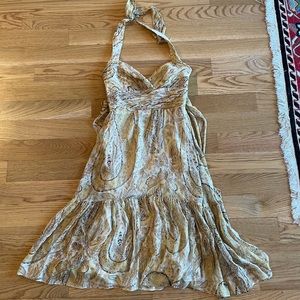 Midi dress with tinsel halter